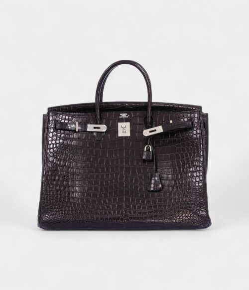 Hermès Birkin 40 Black Matte Crocodile Porosus Palladium Hardware