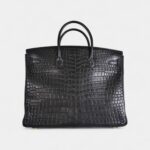 Hermès Birkin 40 Black Matte Porosus Crocodile Gold Hardware