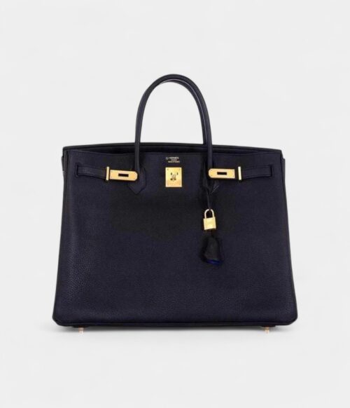 Hermès Birkin 40 Black With Black Electric Interior Togo Gold Hardware