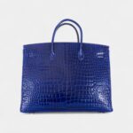 Hermès Birkin 40 Blue Electric Crocodile Porosus Palladium Hardware