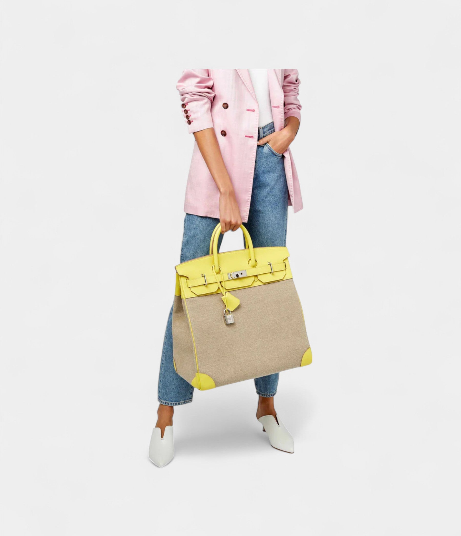 HermesBirkin40Lime_FicelleEvercolorToileDeCampPalladiumHardware_2.jpg Hermès Birkin 40 Lime & Ficelle Evercolor Toile De Camp Palladium Hardware