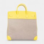Hermès Birkin 40 Lime & Ficelle Evercolor Toile De Camp Palladium Hardware