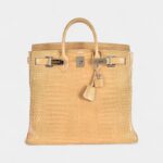 Hermès Birkin 40 Poussiere Porosus Crocodile Beige Palladium Hardware