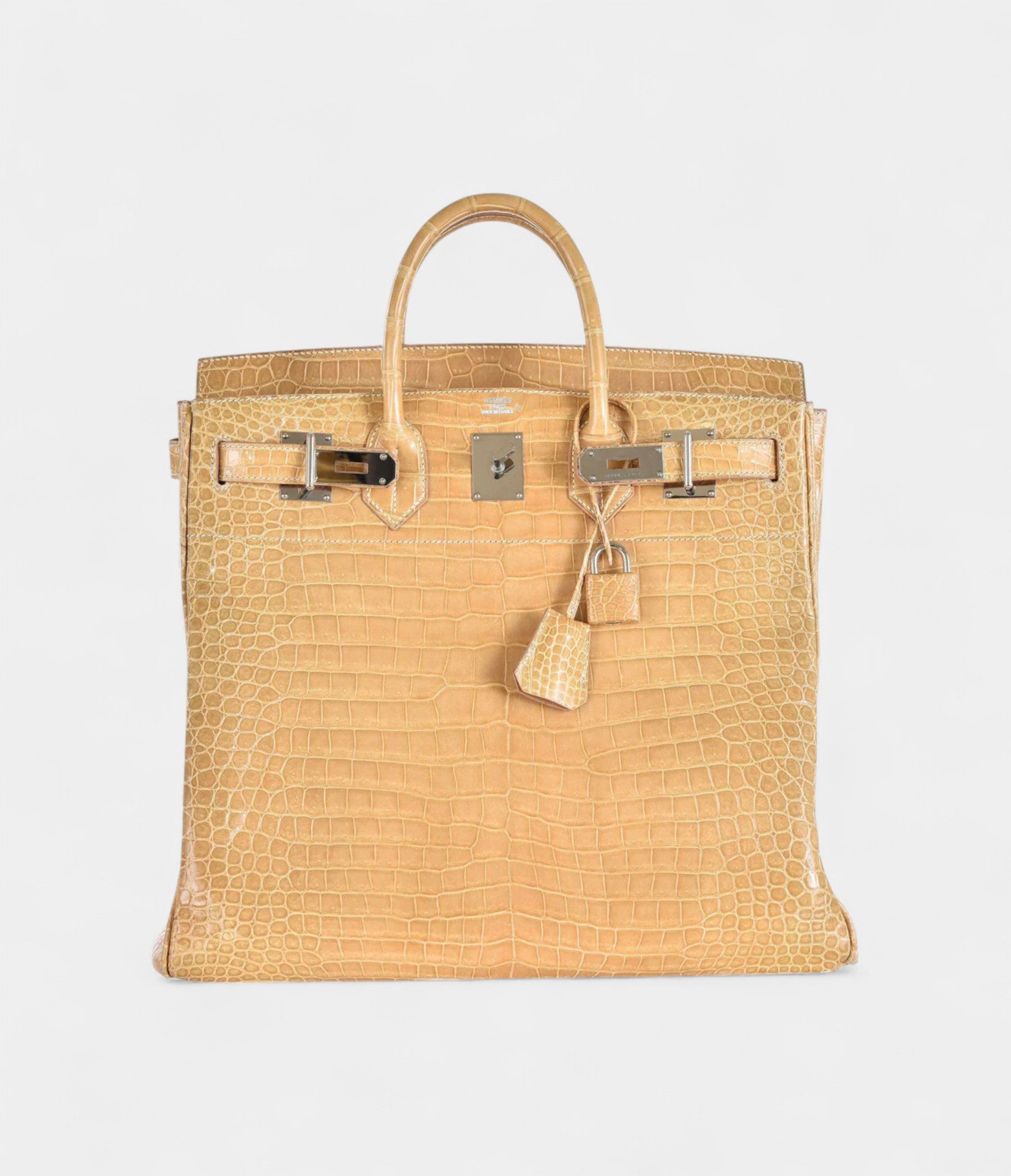 Hermès Birkin 40 Poussiere Porosus Crocodile Beige Palladium Hardware