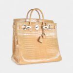 Hermès Birkin 40 Poussiere Porosus Crocodile Beige Palladium Hardware