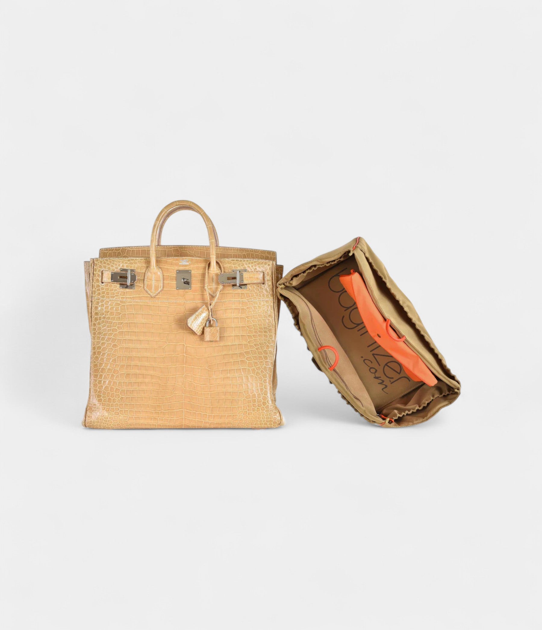 Hermès Birkin 40 Poussiere Porosus Crocodile Beige Palladium Hardware