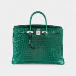 Hermès Birkin 40 Vert Emerald Porosus Crocodile Palladium Hardware