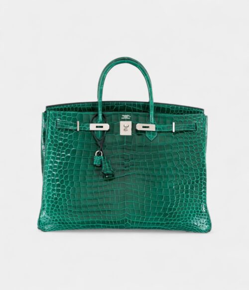 Hermès Birkin 40 Vert Emerald Porosus Crocodile Palladium Hardware