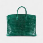 Hermès Birkin 40 Vert Emerald Porosus Crocodile Palladium Hardware