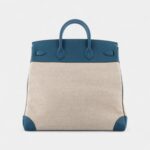 Hermes Birkin 40 Wool Tote Blue Leather Bag