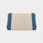Hermes Birkin 40 Wool Tote Blue Leather Bag