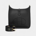 Hermès Black Clemence Evelyne III 29 Gold Hardware