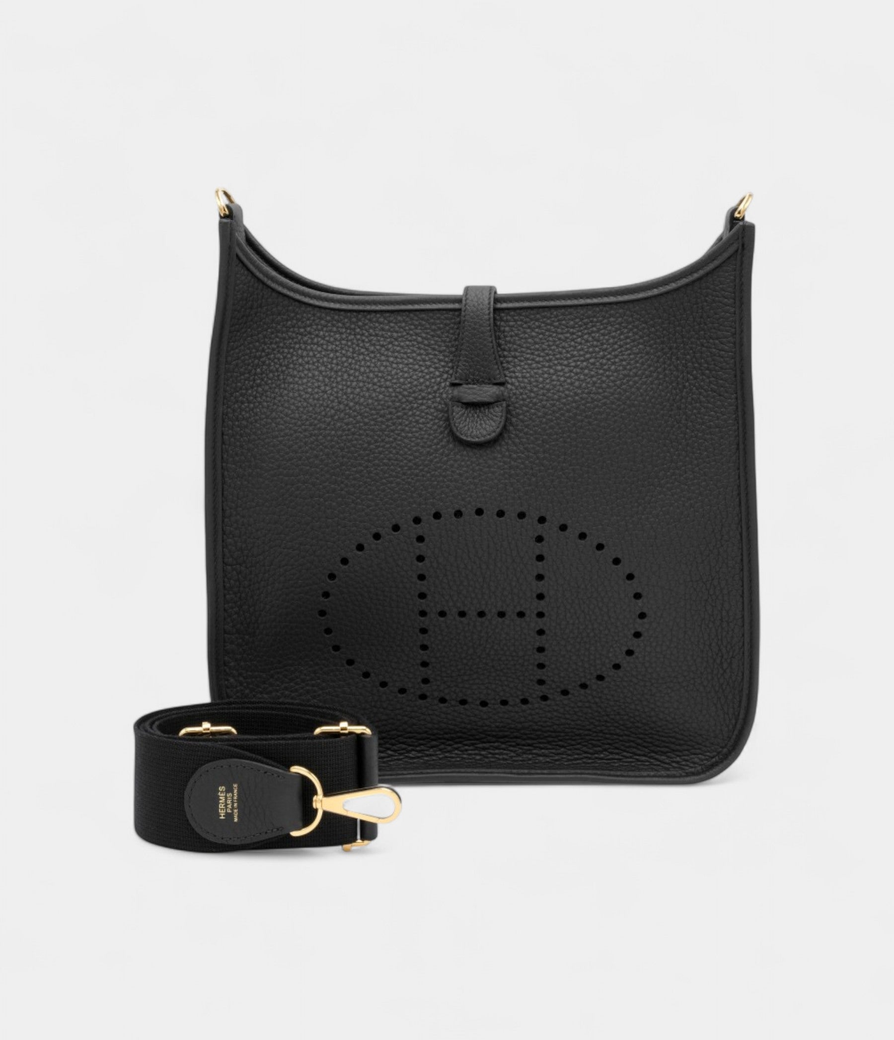 Hermès Black Clemence Evelyne III 29 Gold Hardware
