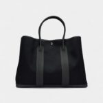 Hermès Black Negonda and Toile Garden Party 49 Voyage Palladium Hardware