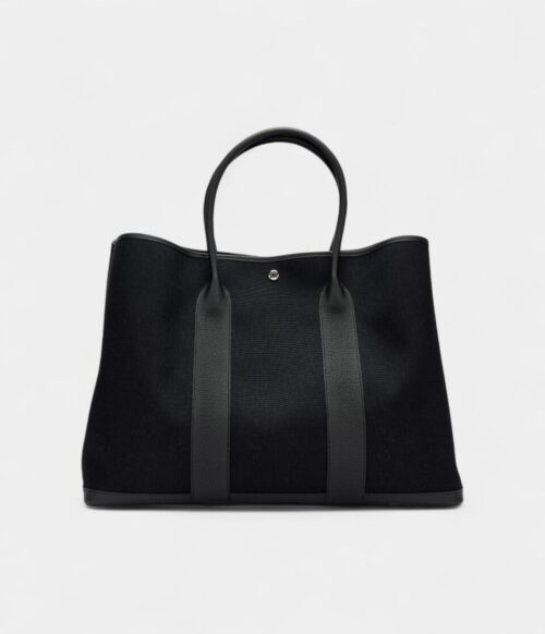 Hermès Black Negonda and Toile Garden Party 49 Voyage Palladium Hardware