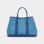 Hermès Bleu Brighton Negonda and Bleu Azur Toile Garden Party 30 TPM Palladium Hardware