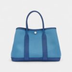 Hermès Bleu Brighton Negonda and Bleu Azur Toile Garden Party 30 TPM Palladium Hardware