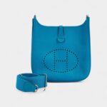 Hermès Bleu Izmir Clemence Evelyne III 29 Palladium Hardware
