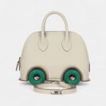 Hermès Bolide On Wheels 1923 Craie and Vert Vertigo Epsom Palladium Hardware
