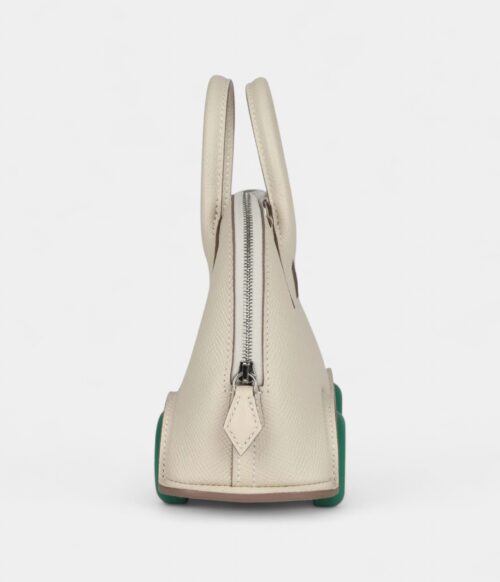 Hermès Bolide On Wheels 1923 Craie and Vert Vertigo Epsom Palladium Hardware