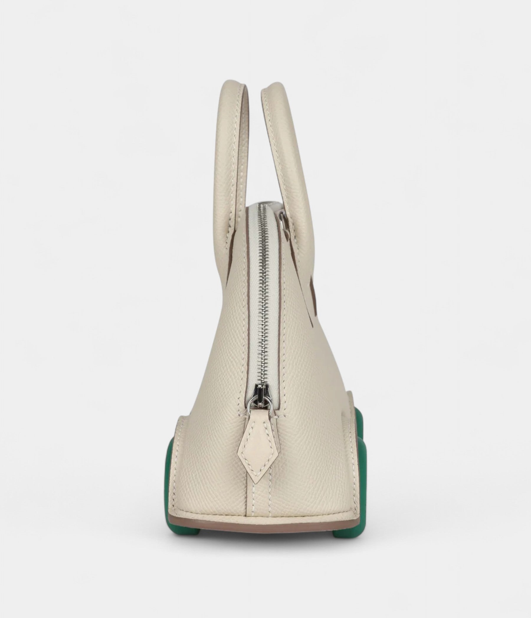 Hermès Bolide On Wheels 1923 Craie and Vert Vertigo Epsom Palladium Hardware