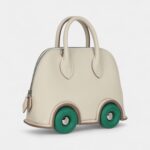 Hermès Bolide On Wheels 1923 Craie and Vert Vertigo Epsom Palladium Hardware