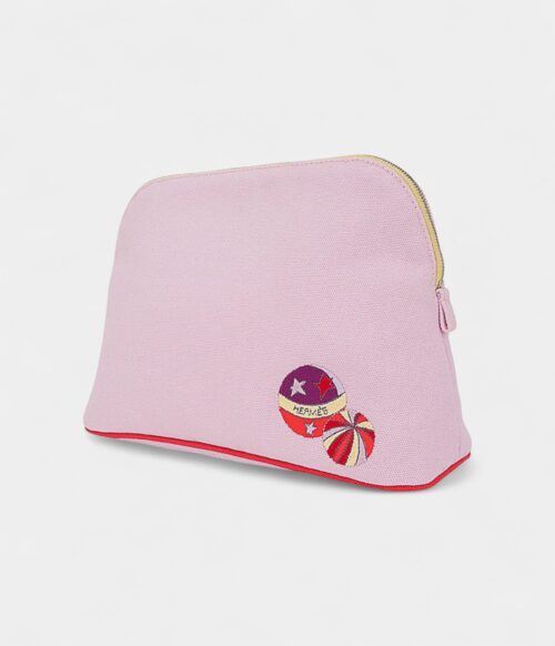 Hermès Bolide Travel Case Pale Pink Embroidered – New Model