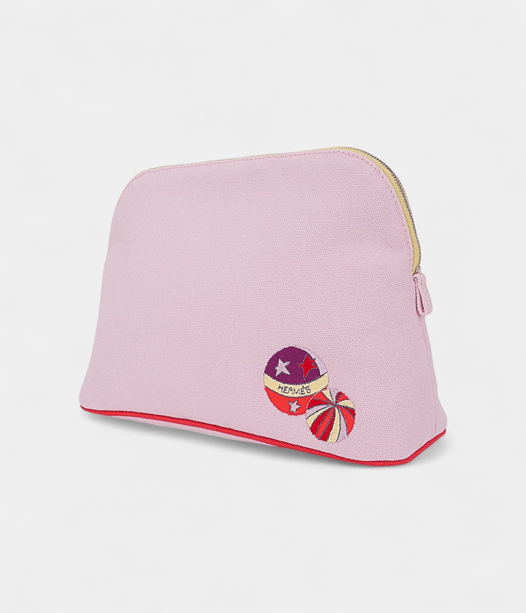 Hermès Bolide Travel Case Pale Pink Embroidered – New Model