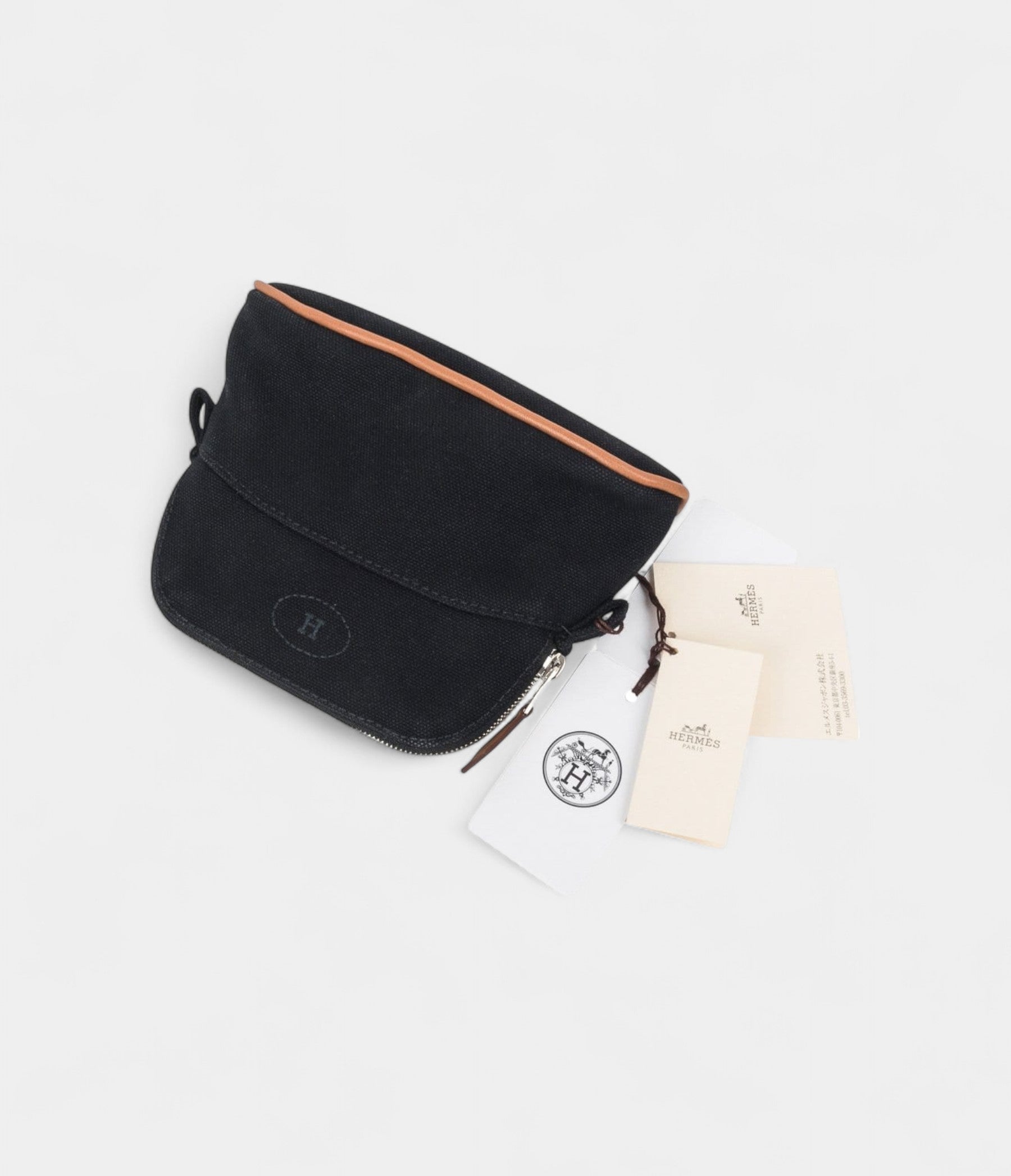 Hermès Bolide Travel Case Tousse Black Canvas – New Model