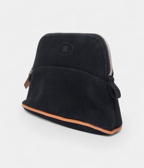 Hermès Bolide Travel Case Tousse Black Canvas – New Model