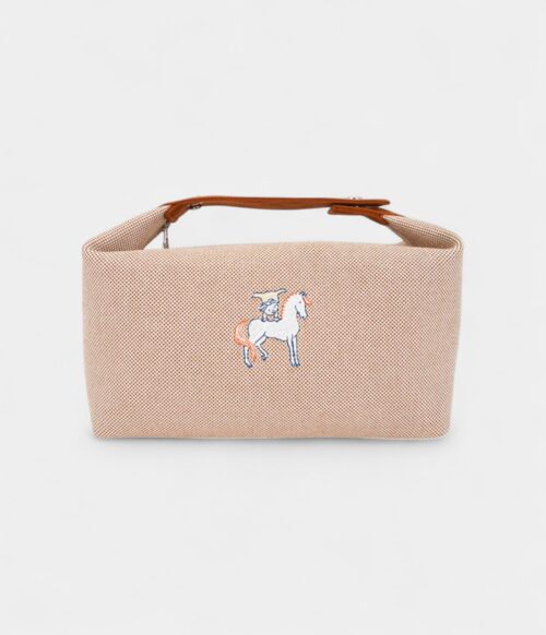 Hermes Bride-A-Brac Cabriole Case Biscuit Canvas Large Model