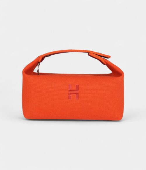 Hermès Bride A Brac Carré Case PM Feu Canvas – Palladium Hardware