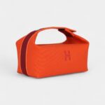 Hermès Bride A Brac Carré Case PM Feu Canvas – Palladium Hardware