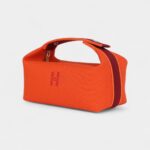 Hermès Bride A Brac Carré Case PM Feu Canvas – Palladium Hardware