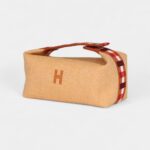 Hermès Bride A Brac Case Carre PM Fauve Merino Wool Palladium Hardware