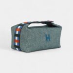 Hermès Bride A Brac Case Carre PM Host Lined H Night Canvas and Wool Palladium Hardware