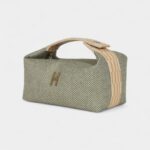 Hermès Bride A Brac Case Green Wet Canvas and Wool Palladium Hardware