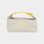 Hermès Bride A Brac Case Lemon Yellow Feather Canvas Palladium Hardware