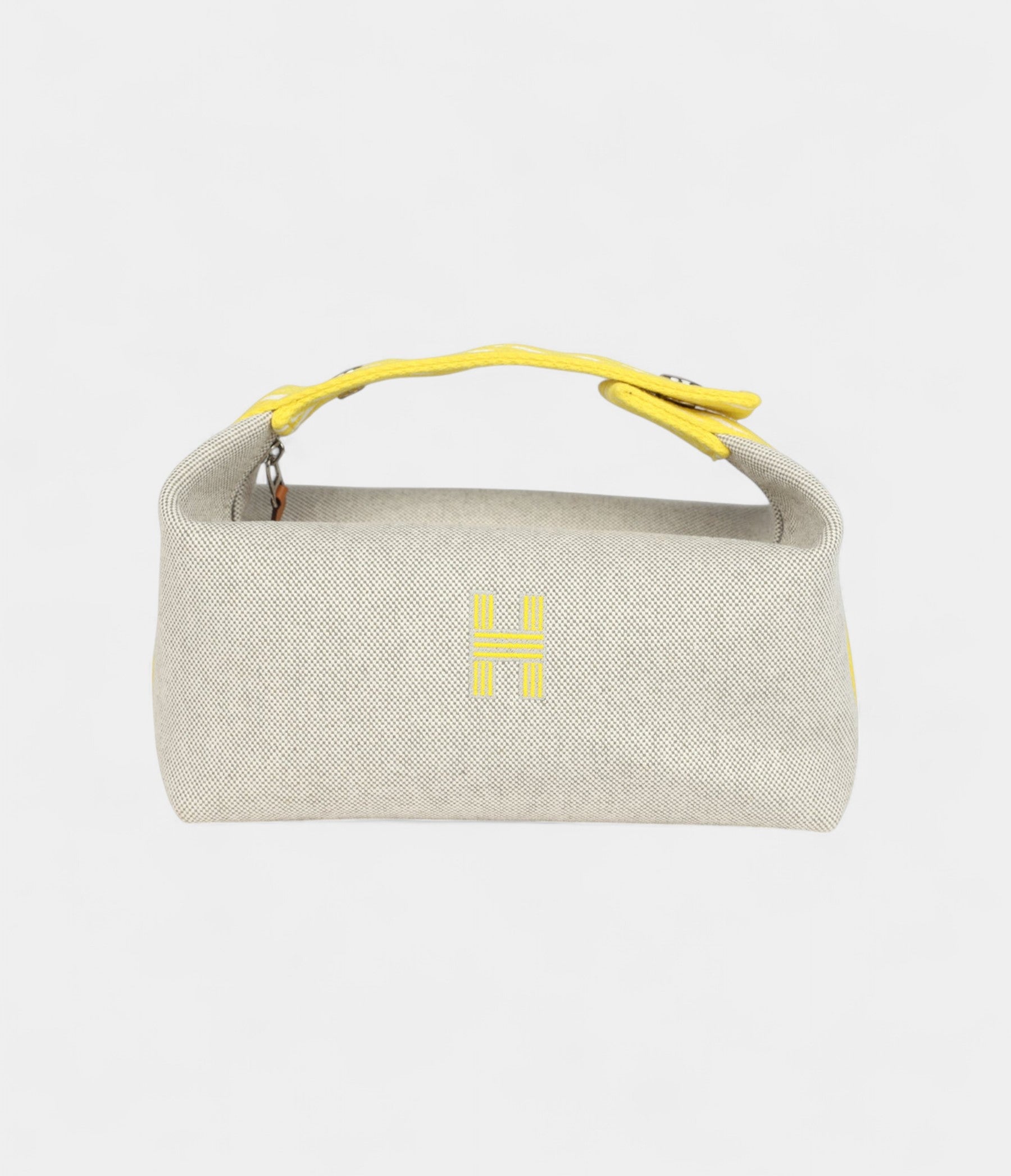 Hermès Bride A Brac Case Lemon Yellow Feather Canvas Palladium Hardware