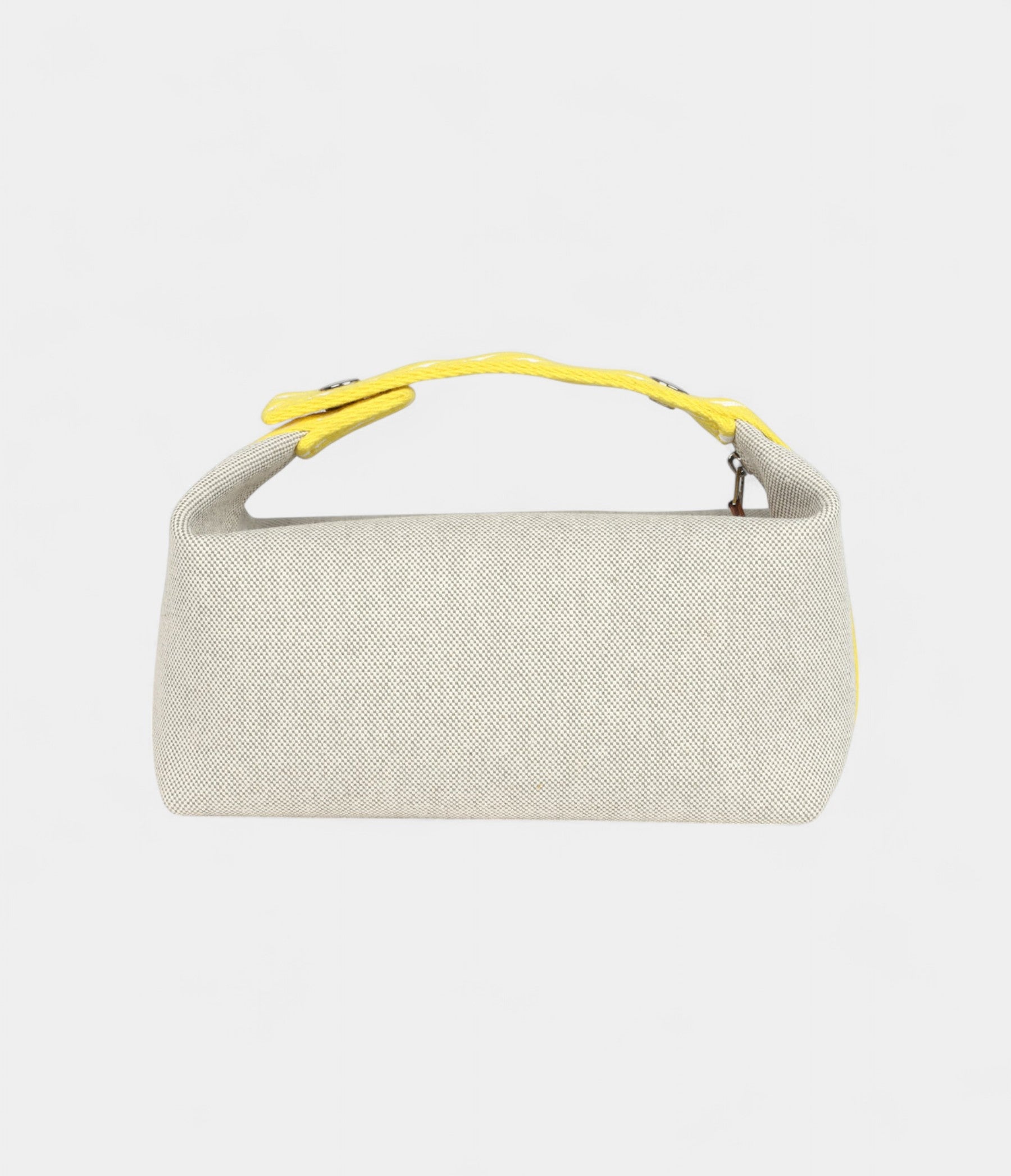 HermesBrideABracCaseLemonYellowFeatherCanvasPalladiumHardware_5.jpg Hermès Bride A Brac Case Lemon Yellow Feather Canvas Palladium Hardware