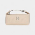 Hermès Bride A Brac Case PM Neutral Toile Canvas Palladium Hardware
