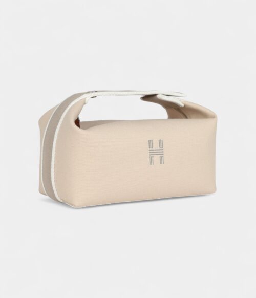 Hermès Bride A Brac Case PM Neutral Toile Canvas Palladium Hardware