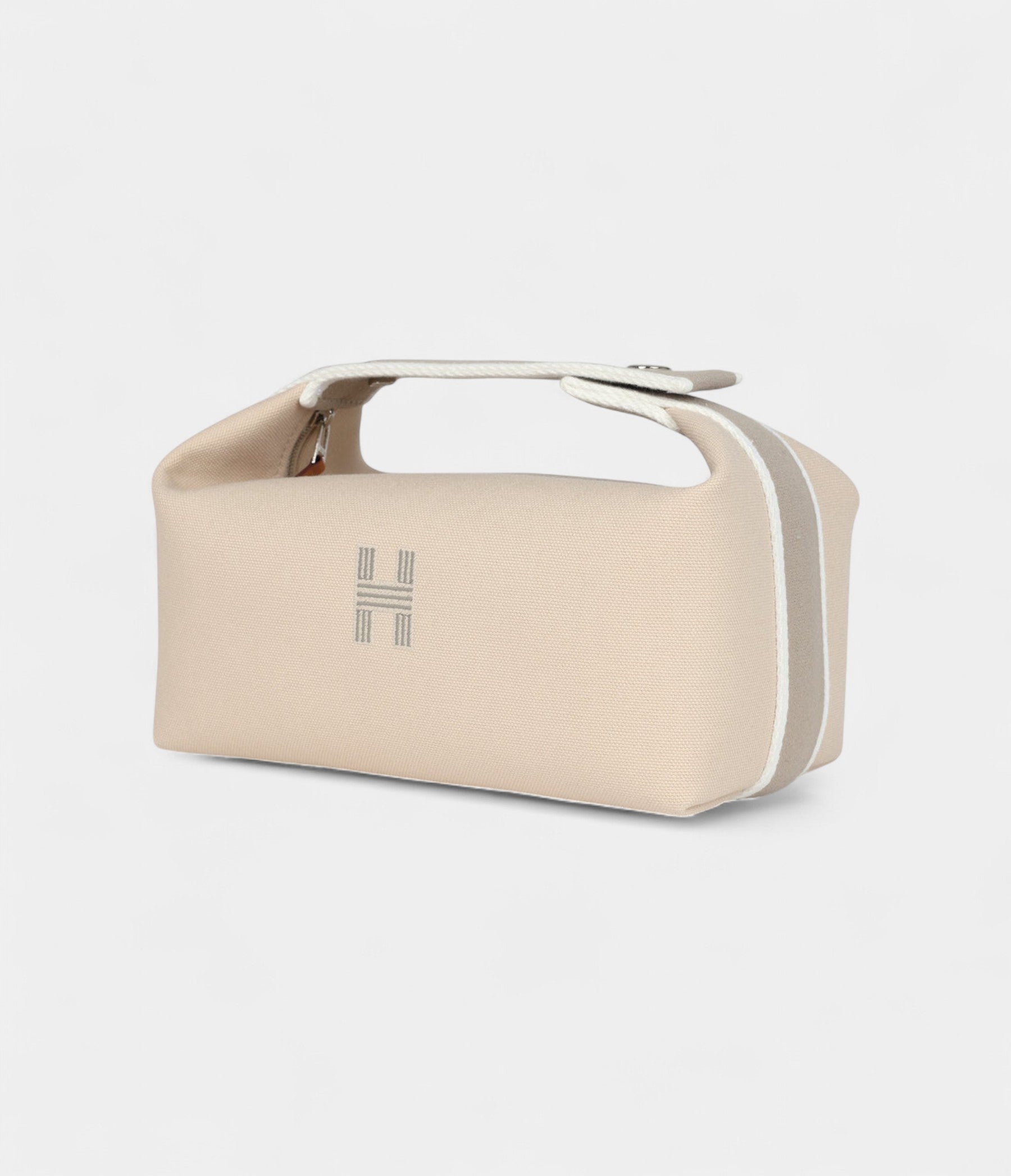 Hermès Bride A Brac Case PM Neutral Toile Canvas Palladium Hardware