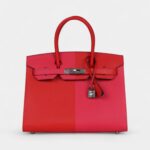 Hermès Casaque Birkin Sellier 30 Rouge De Coeur and Rose Extreme Epsom Palladium Hardware