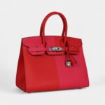 Hermès Casaque Birkin Sellier 30 Rouge De Coeur and Rose Extreme Epsom Palladium Hardware