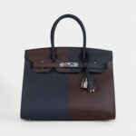 Hermès Casaque Birkin Sellier 30 Rouge Sellier and Bleu Indigo Epsom Palladium Hardware