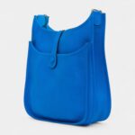 Hermès Clemence Evelyne III 29 Blue Calf Leather Crossbody Bag