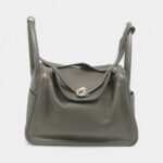 Hermes Clemence Leather Lindy 30 Shoulder Bag Silver Buckle Shoulder Bag