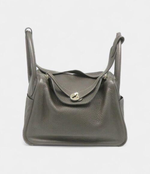 Hermes Clemence Leather Lindy 30 Shoulder Bag Silver Buckle Shoulder Bag