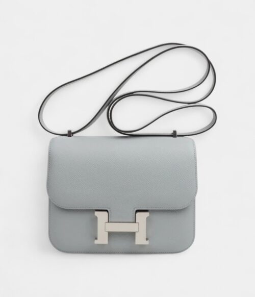 Hermes Constance 18 Bag Blue Glacier Epsom Palladium Hardware New